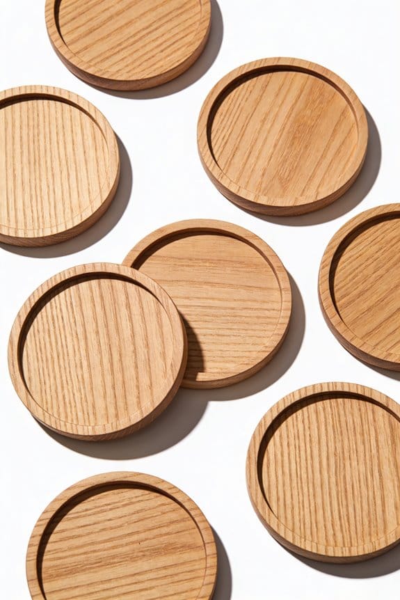 charming wooden coasters selection