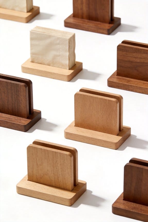 elegant wooden napkin holders