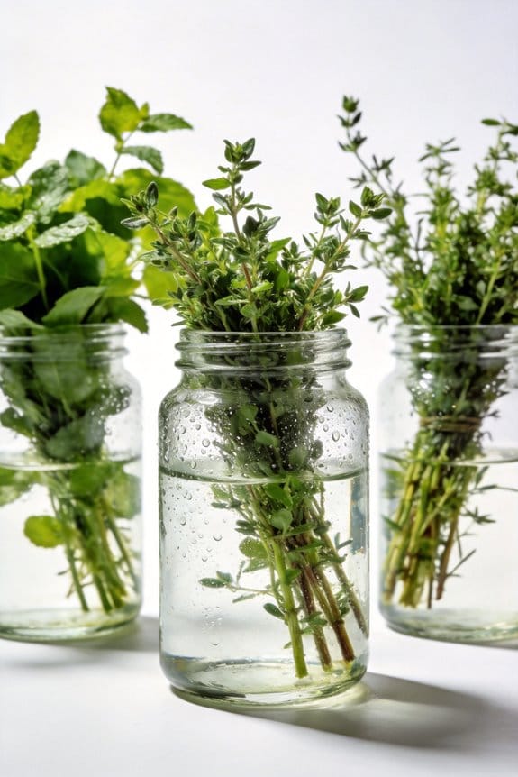 herbs storage using water