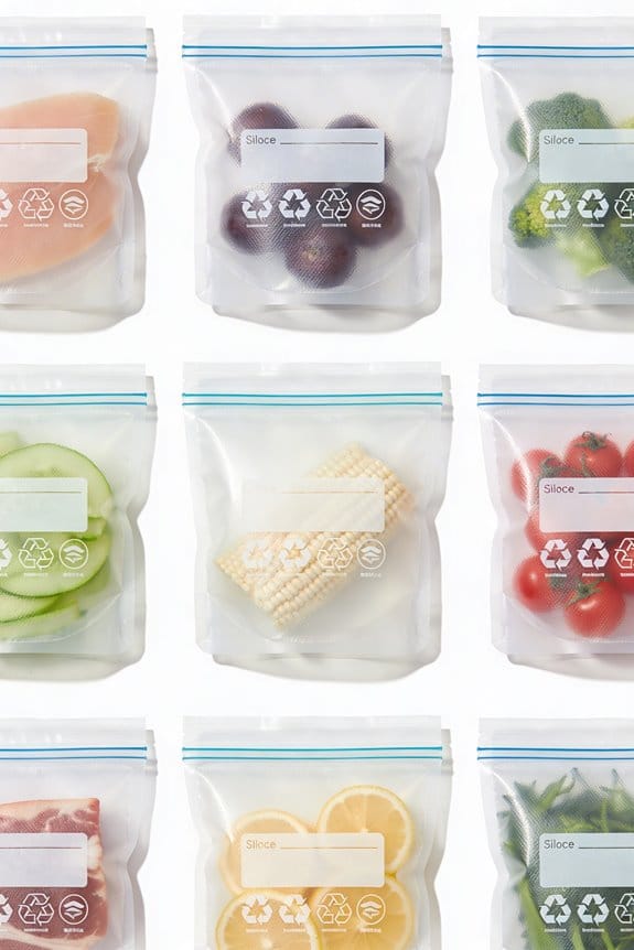 silicone freezer food storage