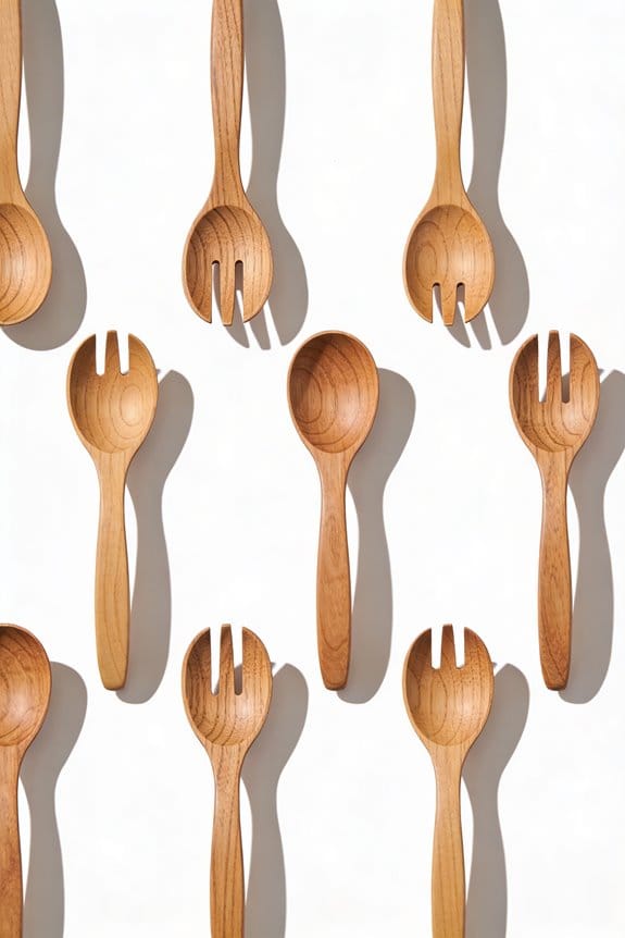 top wooden salad tongs