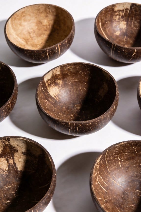 tropical coconut shell bowls